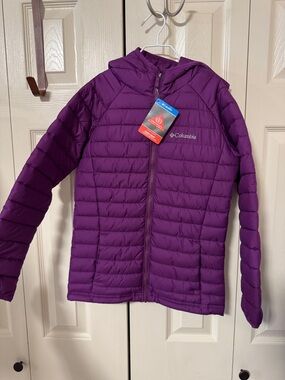 NWT Columbia Kids' Hooded Packable Puffer Jacket - Purple size youth medium